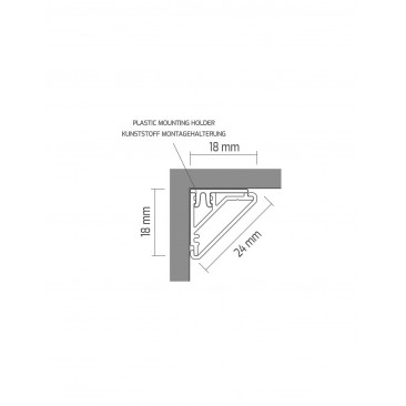 Profil din aluminiu Futura XC, Lumina Calda,pozitia intrerupatorului:  stanga, 600-699 mm