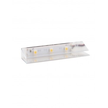 Miniprofil plastic transparent LED Clip PVC cu banda LED pentru polite de sticla, Lumina Albastra