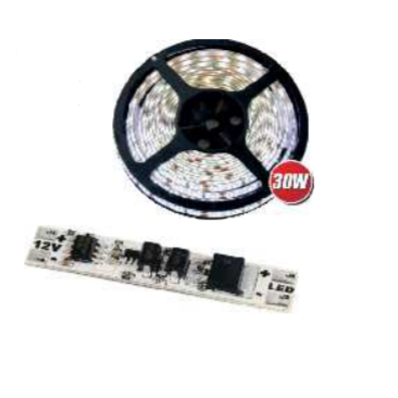 Set cu Banda LED 2835, 150 LED (60 LED/1m) 30W, IP20 + Comutator, 60W, IP20, Lumina Calda