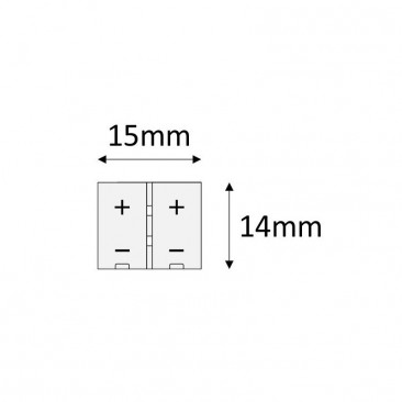 Micro conector fara fire pentru 2 benzi led 10 mm