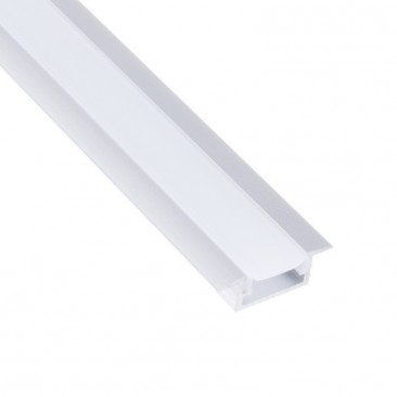 Profil din aluminiu pentru banda LED cu difuzor opac, montaj incastrat, 2 m