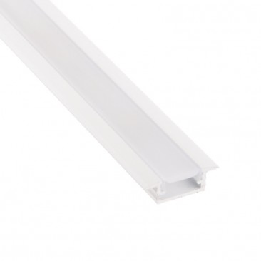 Profil din aluminiu pentru banda LED cu difuzor opac, montaj incastrat, ALB 2 m