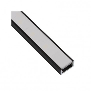 Profil din aluminiu pentru banda LED cu difuzor opac, Negru 2 m