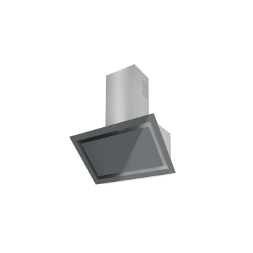 Hota cu design vertical Teka, 90 cm, max. 782 mc/h, Sistem de extractie perimetrala, Finisaj Cristal Cristal Stone Grey