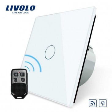Întrerupător simplu, dimabil, wireless + telecomandă tip breloc LIVOLO